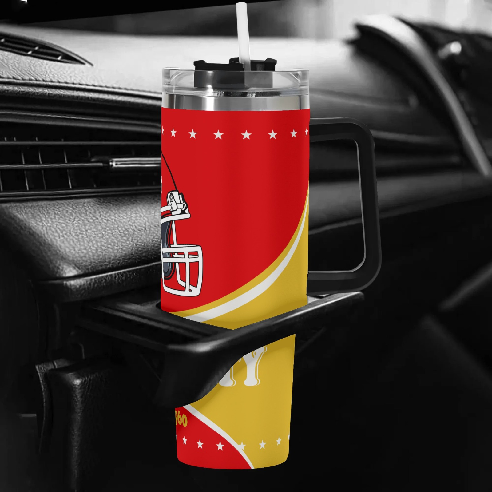 40oz Kansas City Chiefs Team Football Themed Stainless Steel Travel Tumbler