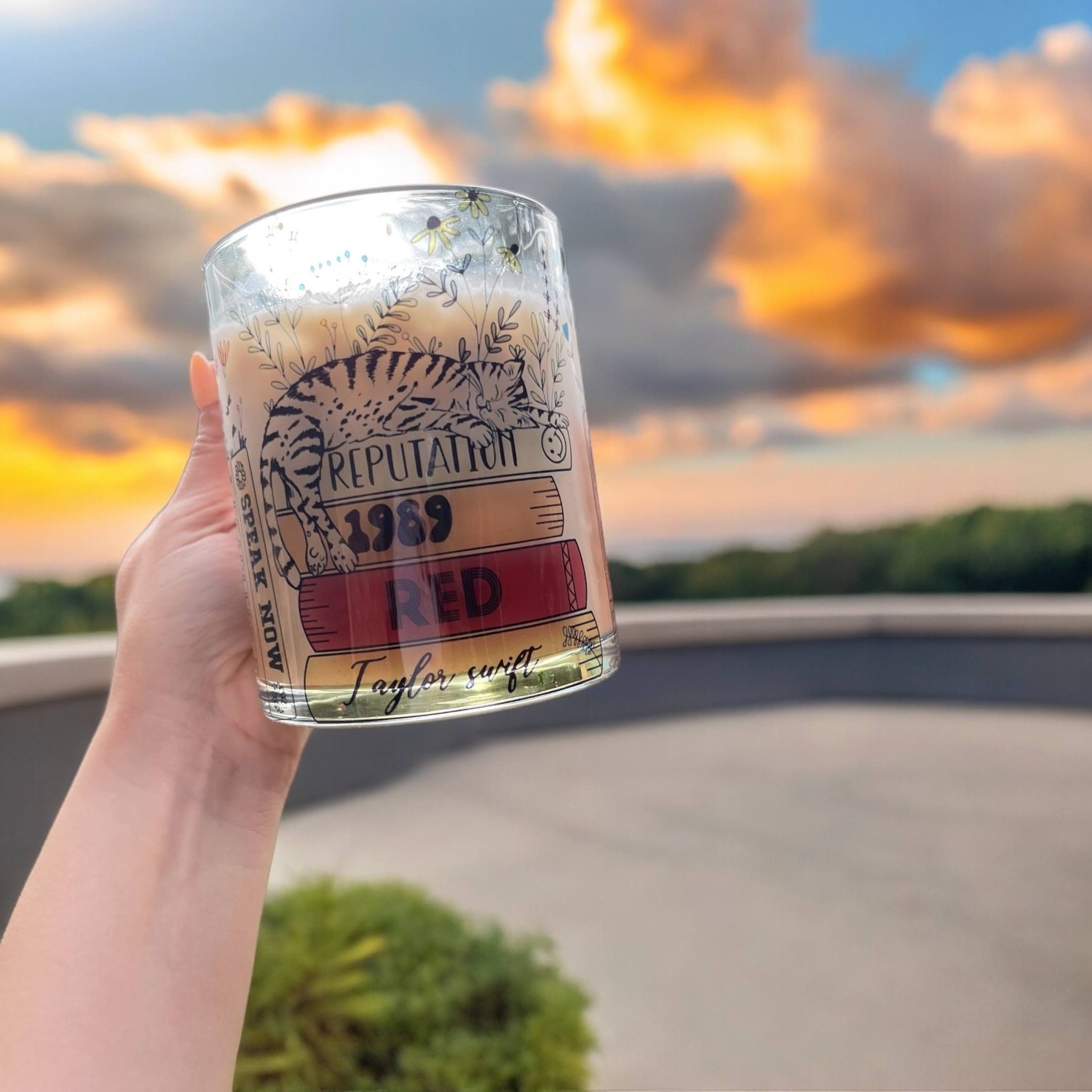 Album Book Printed Clear Glass Mug