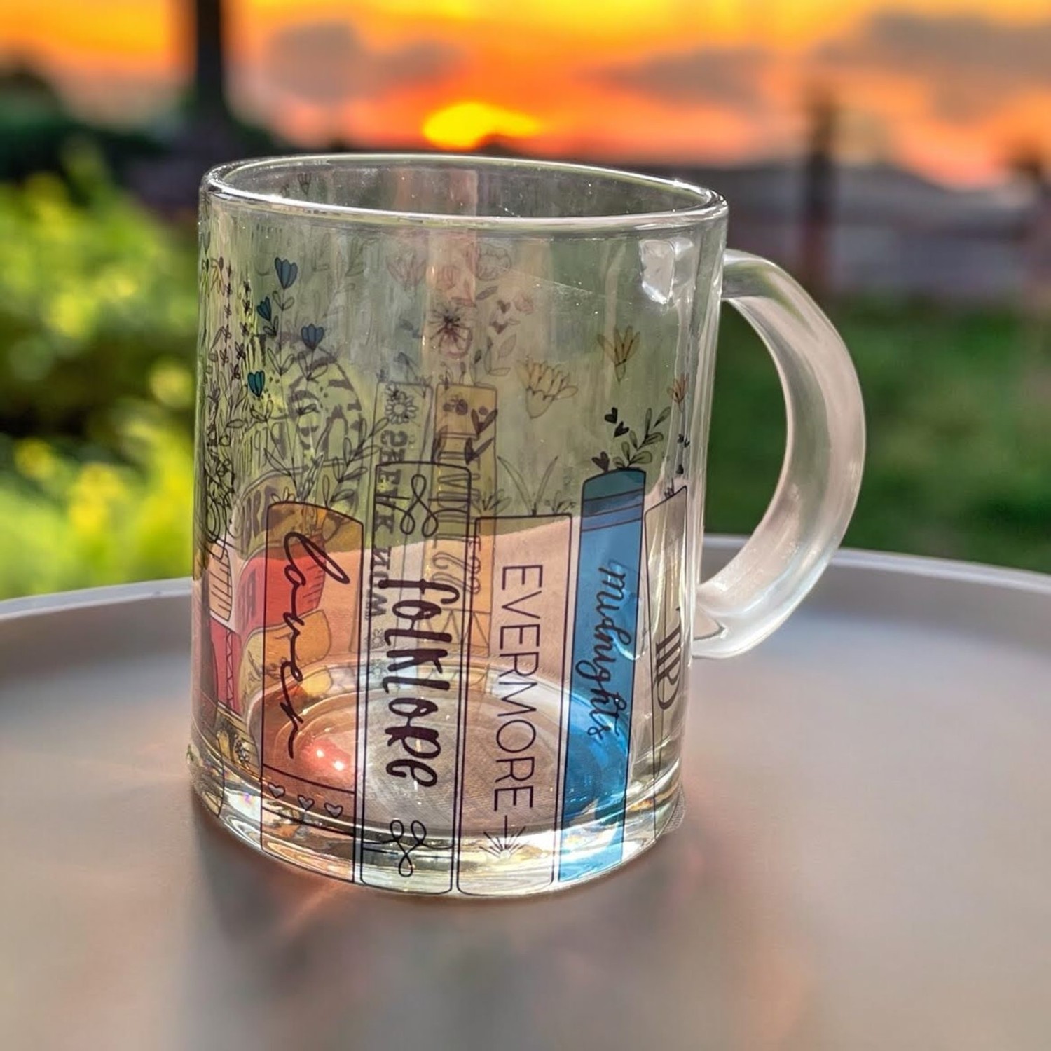 Album Book Printed Clear Glass Mug