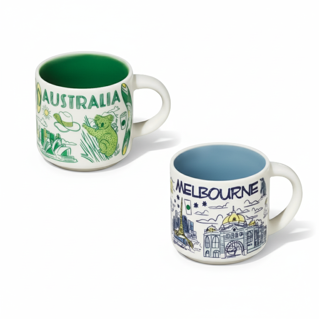 Australia And Melbourne Been Design Mug Pair