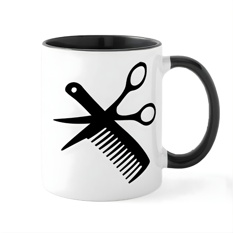Hairdresser Barber Scissors Coffee Mug Ceramic Barber Appreciation Gift Cup