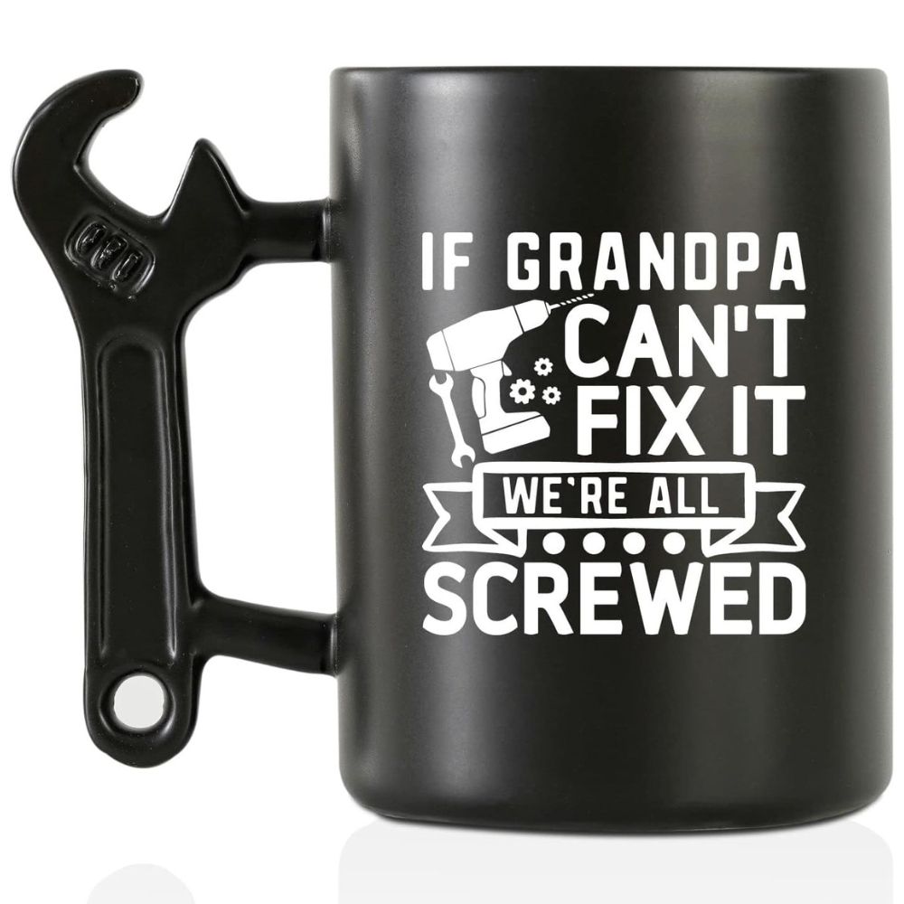 Grandpa Gifts Wrench Coffee Mug from Granddaughter and Grandson