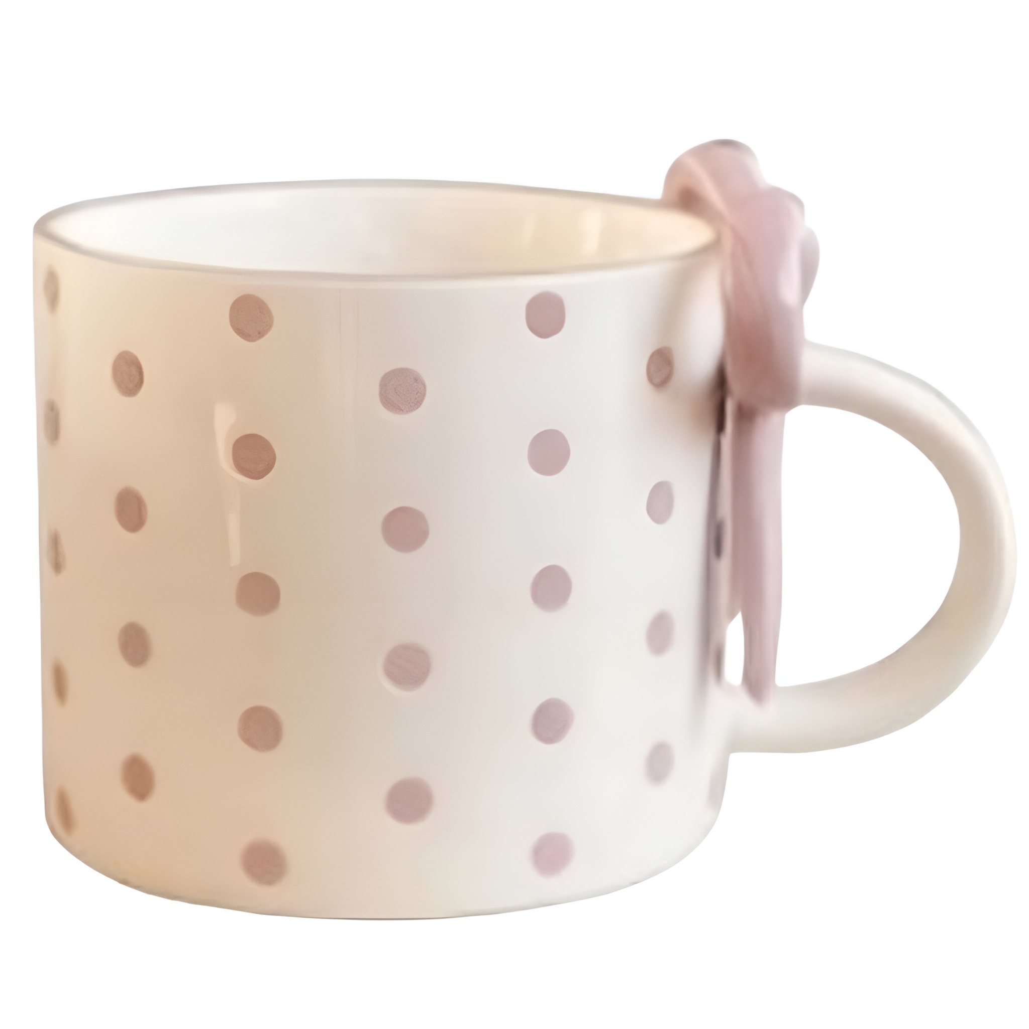 Bow Detail Ceramic Coffee Mug With Decorative Handle