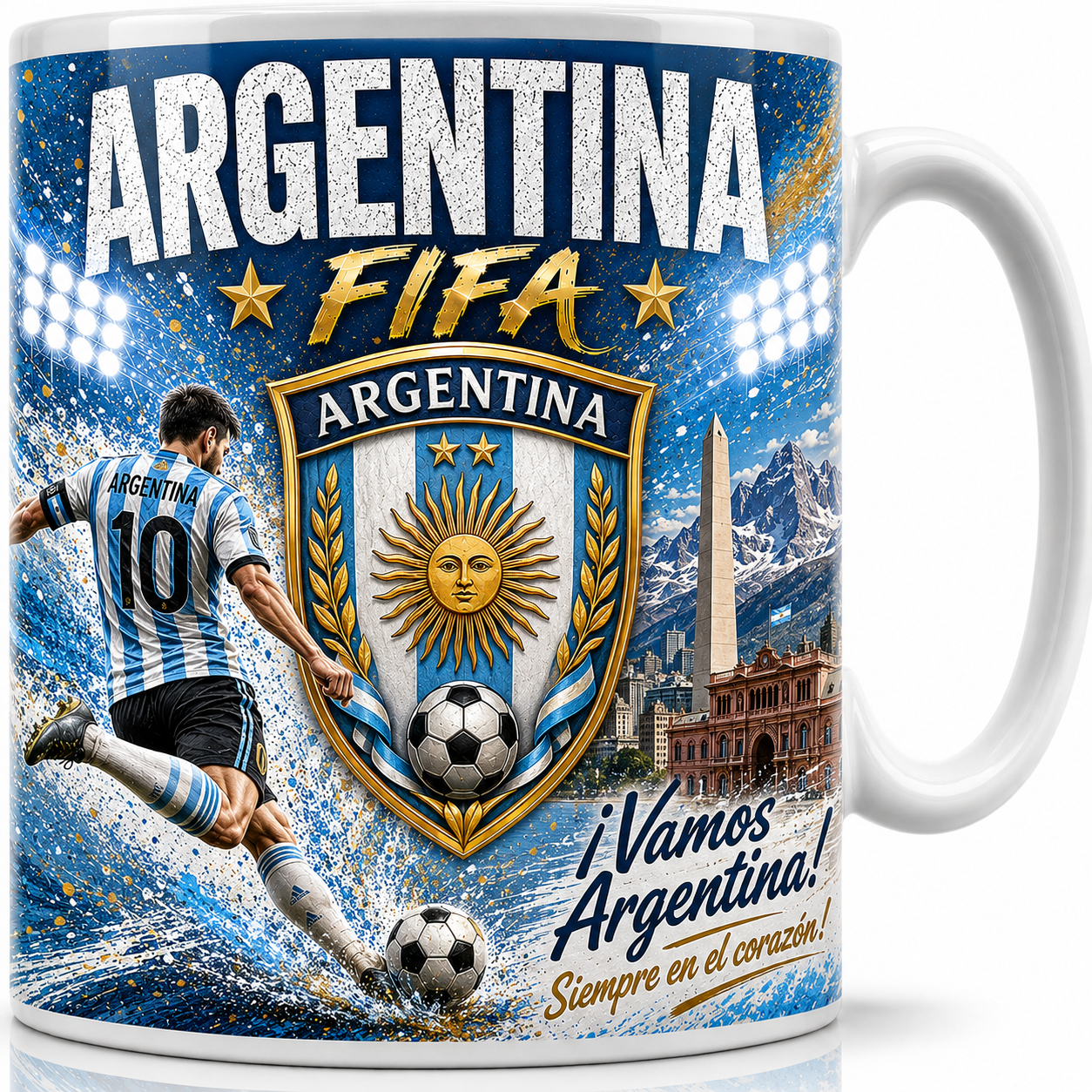 FIFA 2026 Argentina Football All Over Print Mug