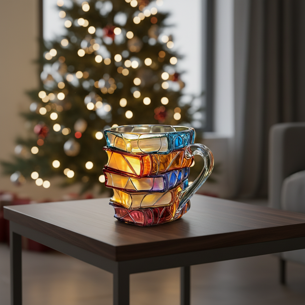 Unique 3D Christmas Book Mug For Holiday Present