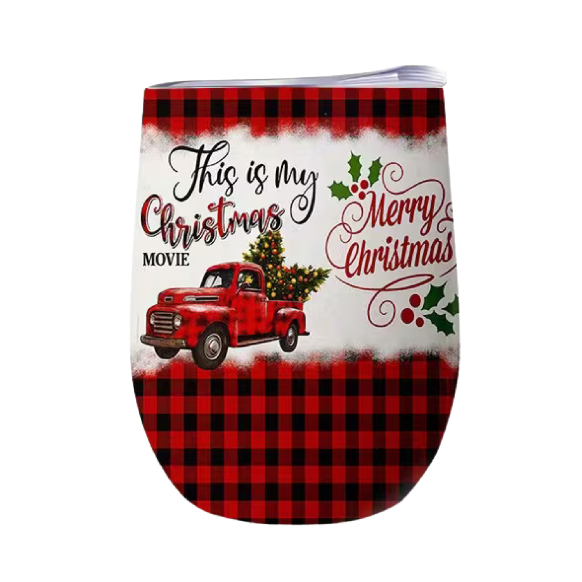 Christmas Movie Tumbler With Vintage Truck Design