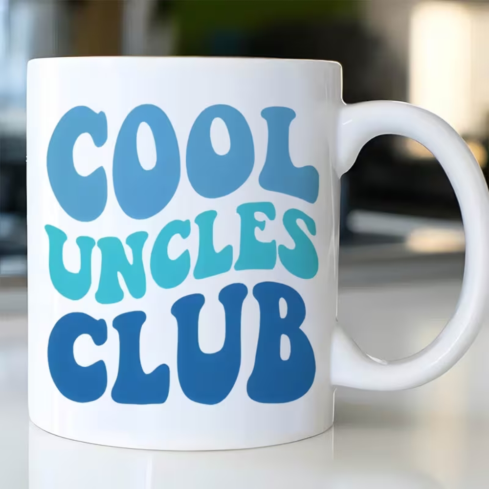 Bold Blue Lettering and White Design Funny Gift from Niece/Nephew to Uncle