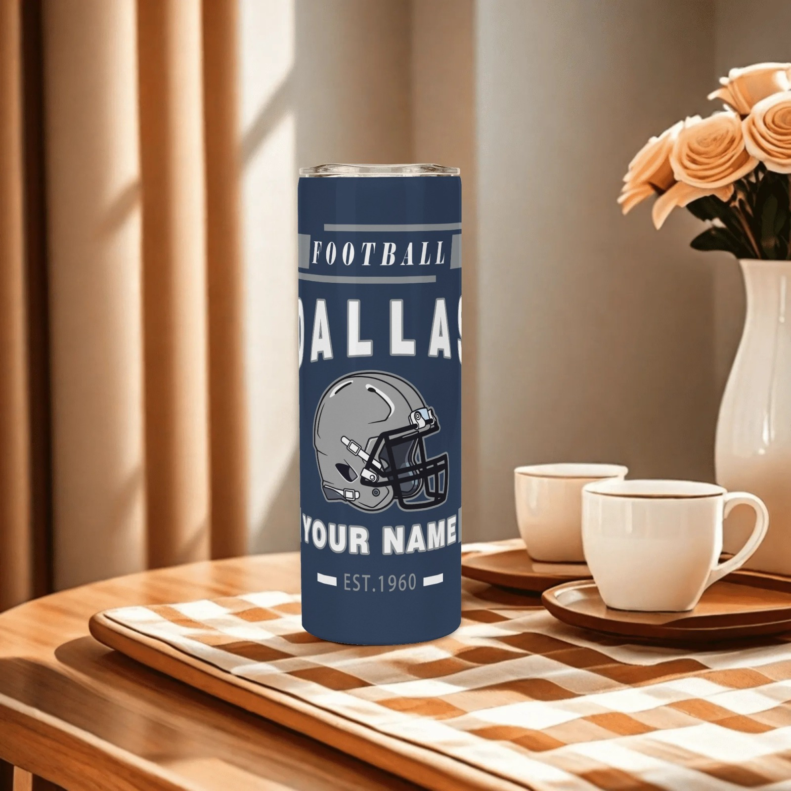 Custom Dallas Football Theme Stainless Steel Travel Mug