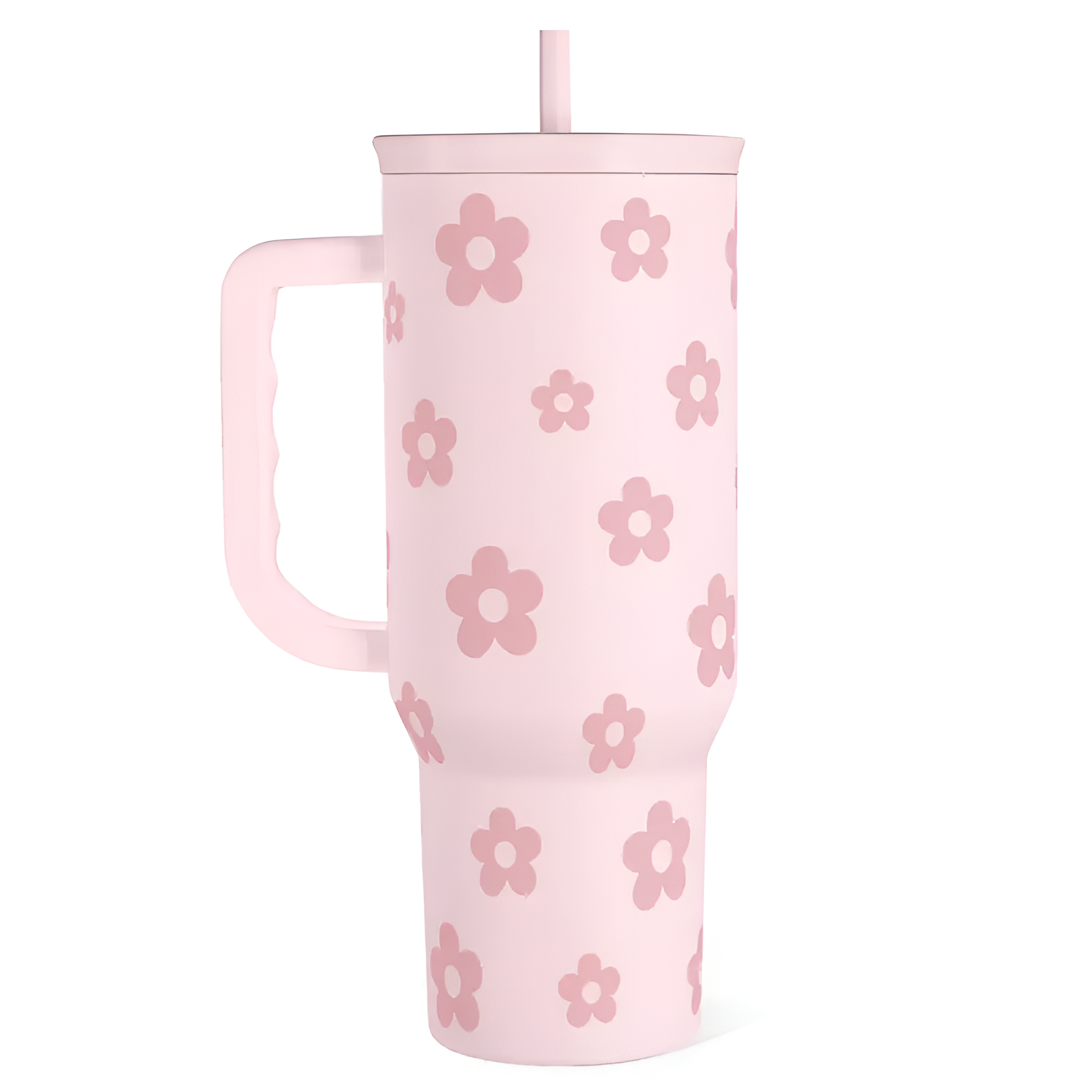  Tumbler with Handle & Straw, Easy-Clean, Cup Holder Friendly Base, Suitable for Outdoor Travel 