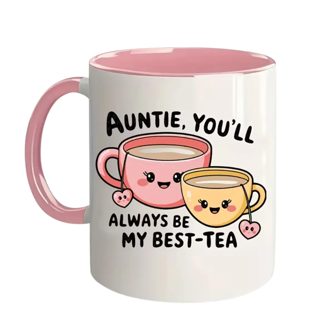 11 oz Ceramic Best Aunt Tea Coffee Mug Cartoon Heart Design Drinkware