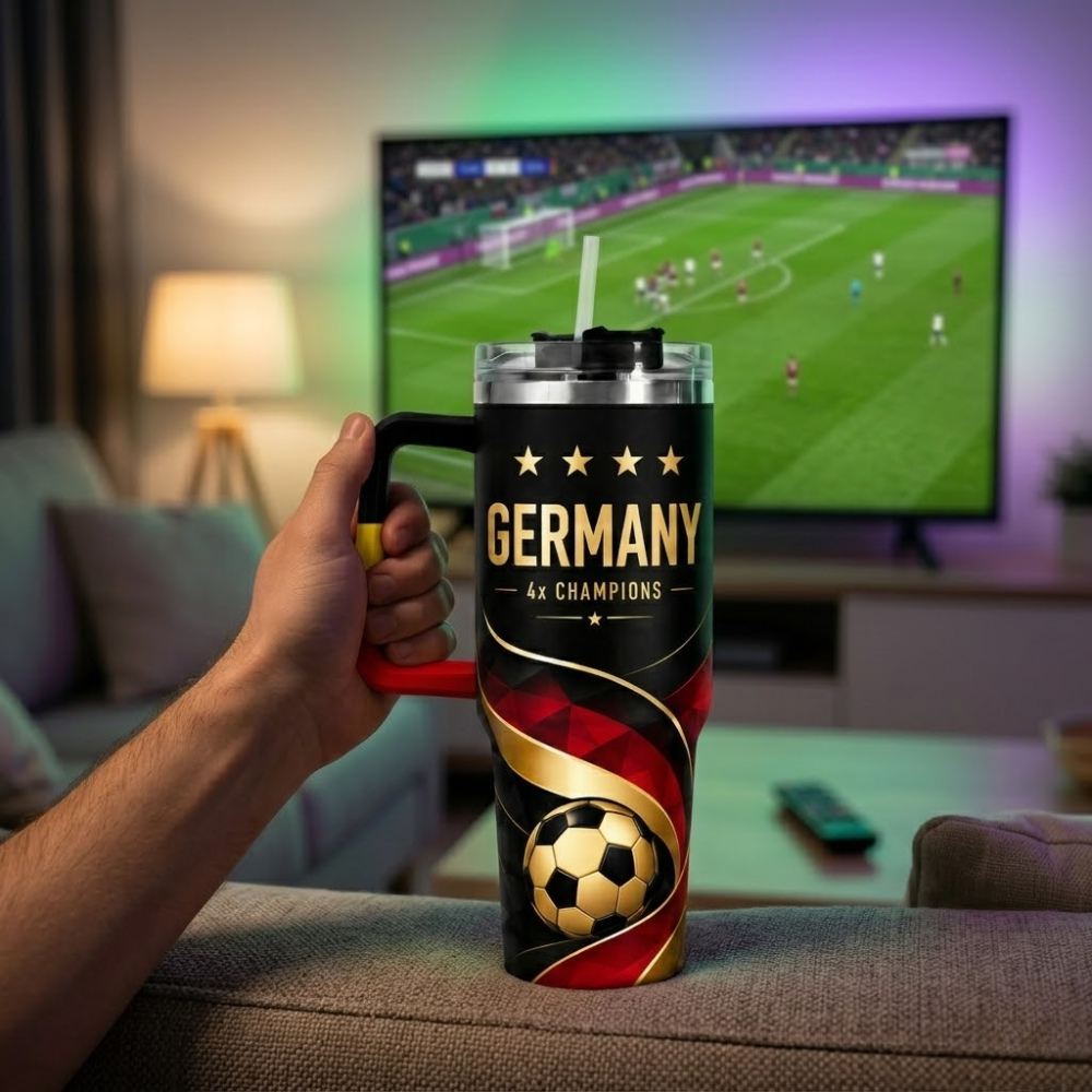 FIFA 2026 Germany Football Sports All Over Printed 40oz Tumbler With Straw And Lid