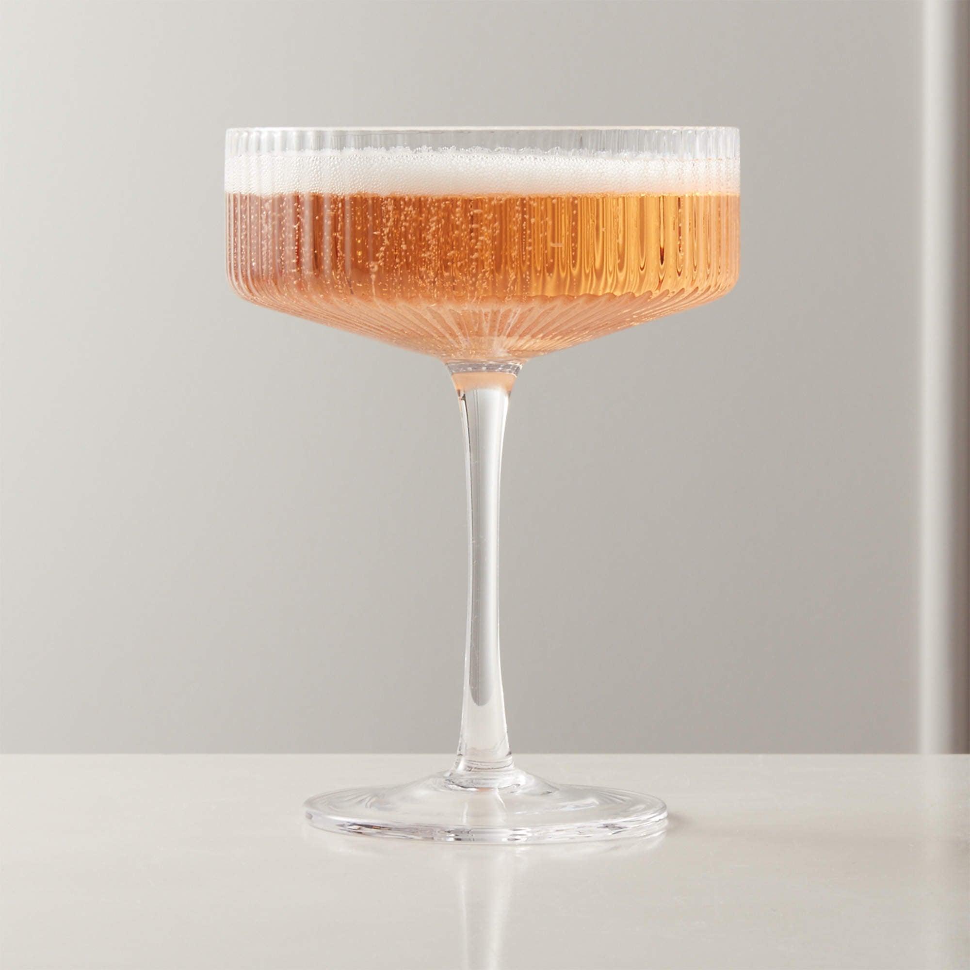 Textured Cocktail Glasses Set - Coupe Design with Optic Texture-Mineral Mug