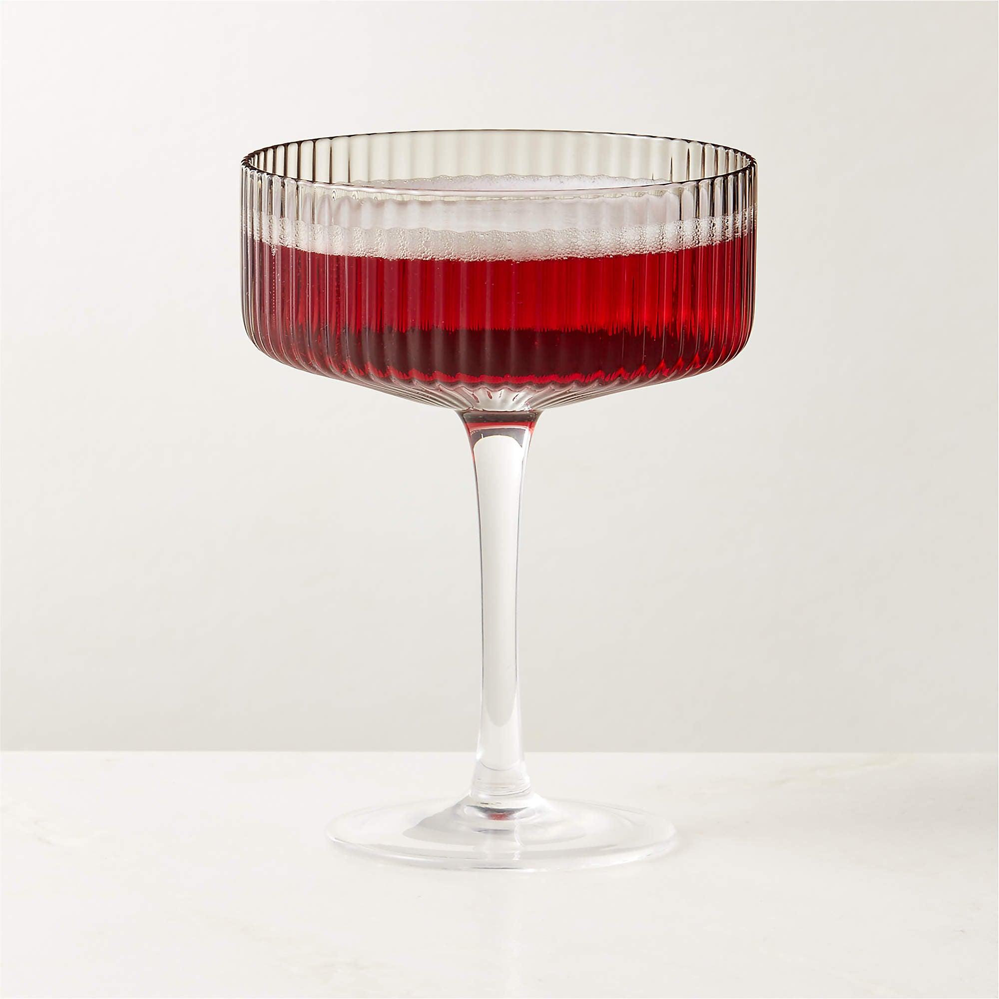 Textured Cocktail Glasses Set - Coupe Design with Optic Texture-Mineral Mug