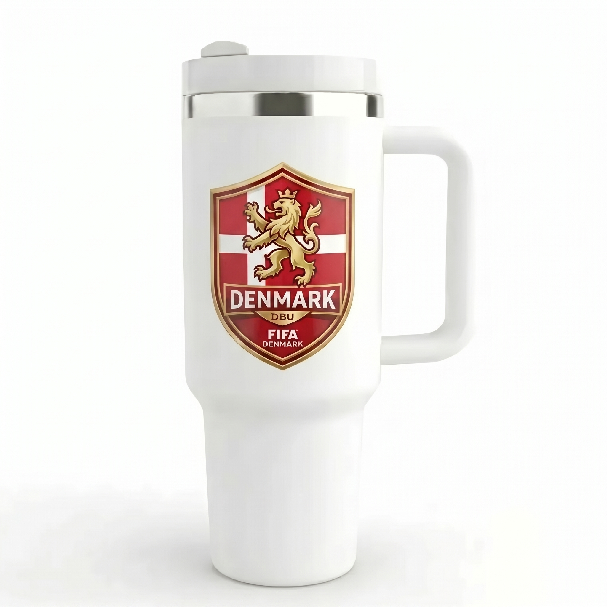 FIFA 2026 Denmark Soccer Sports Themed 40oz Tumbler With Straw And Lid