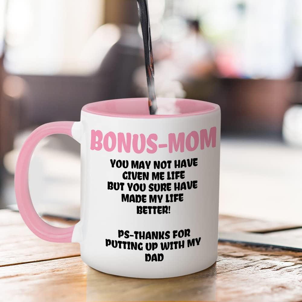 Funny Coffee Mug Gifts for Step Mom from Daughter Son Stepdaughter