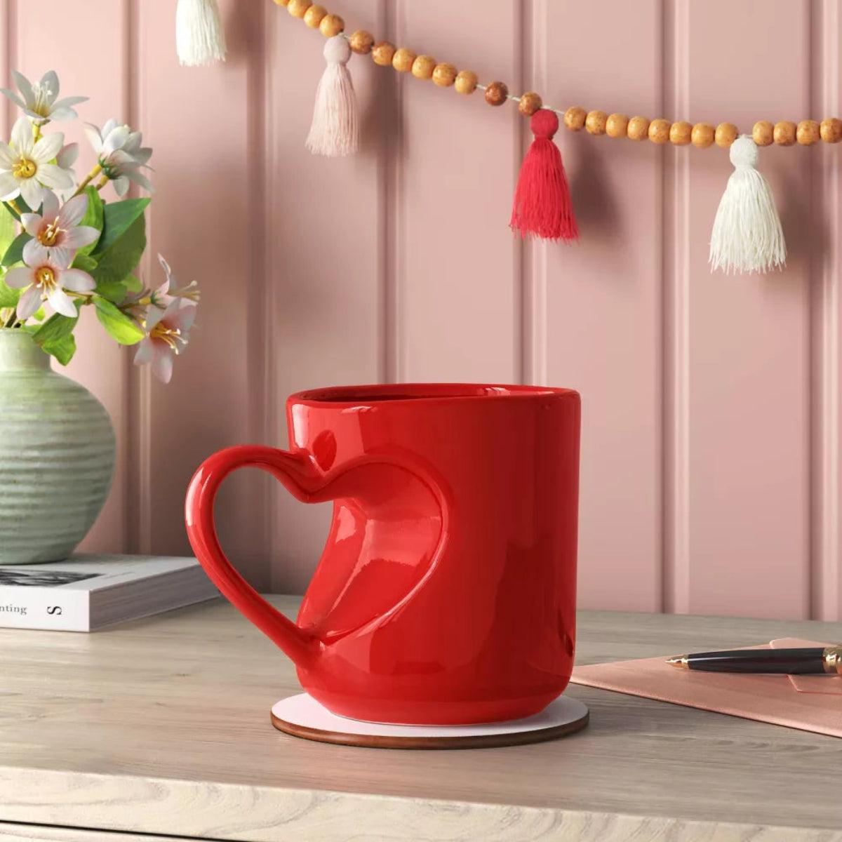 Cordate Handle Stoneware Mug-Mineral Mug