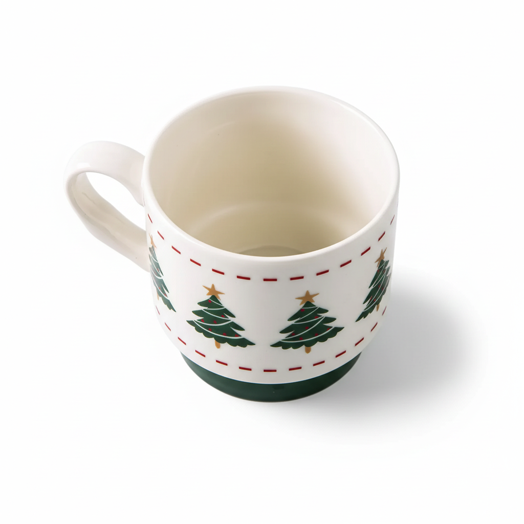 Gingerbread and Tree Ceramic Set of Two Mug 