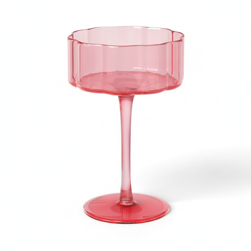 Scalloped Rim Stemmed Glass