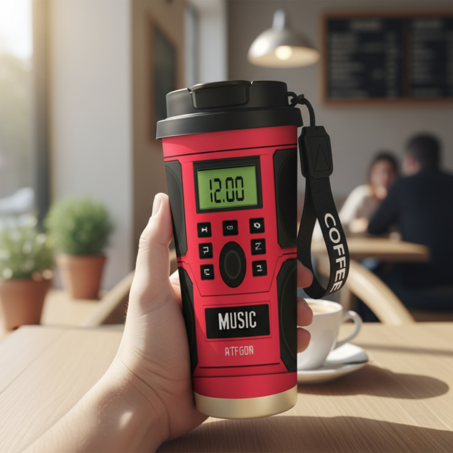 18oz Stainless Steel Digital Travel Tumbler With Music Control