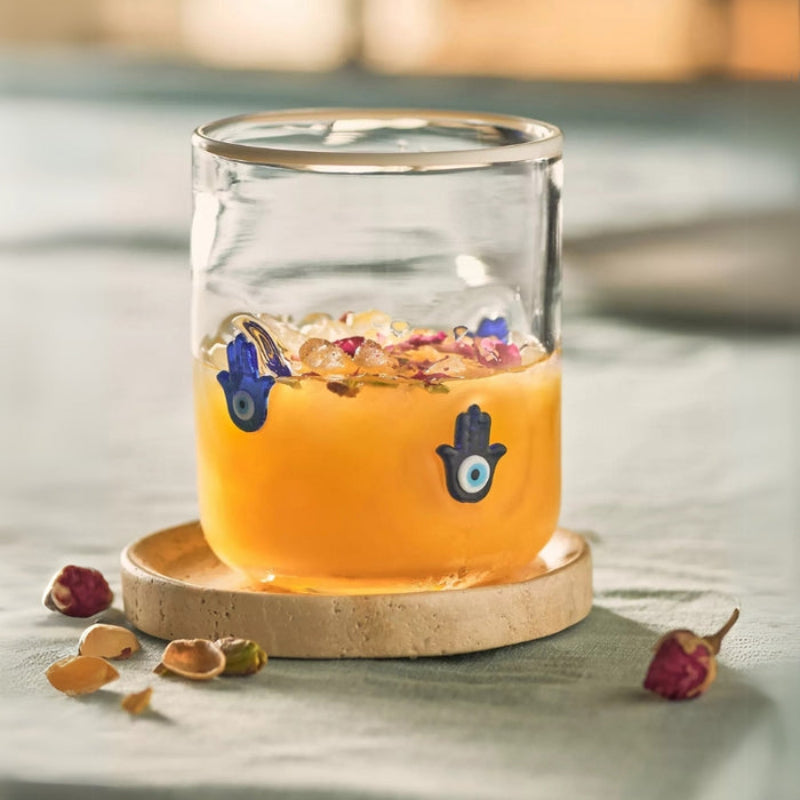 Charm Inlay Drinking Glass-Mineral Mug