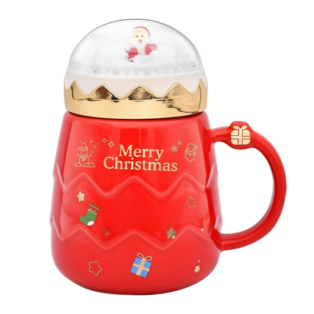 Holiday Ceramic Mug With Snow Globe