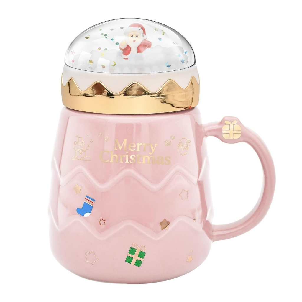 Holiday Ceramic Mug With Snow Globe