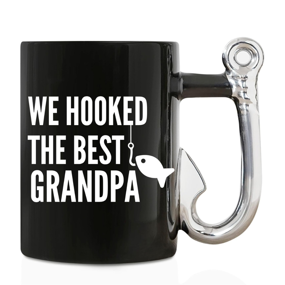 Grandpa Gifts Fishing Mug from Granddaughter and Grandson - 13.5oz/400ml Cup