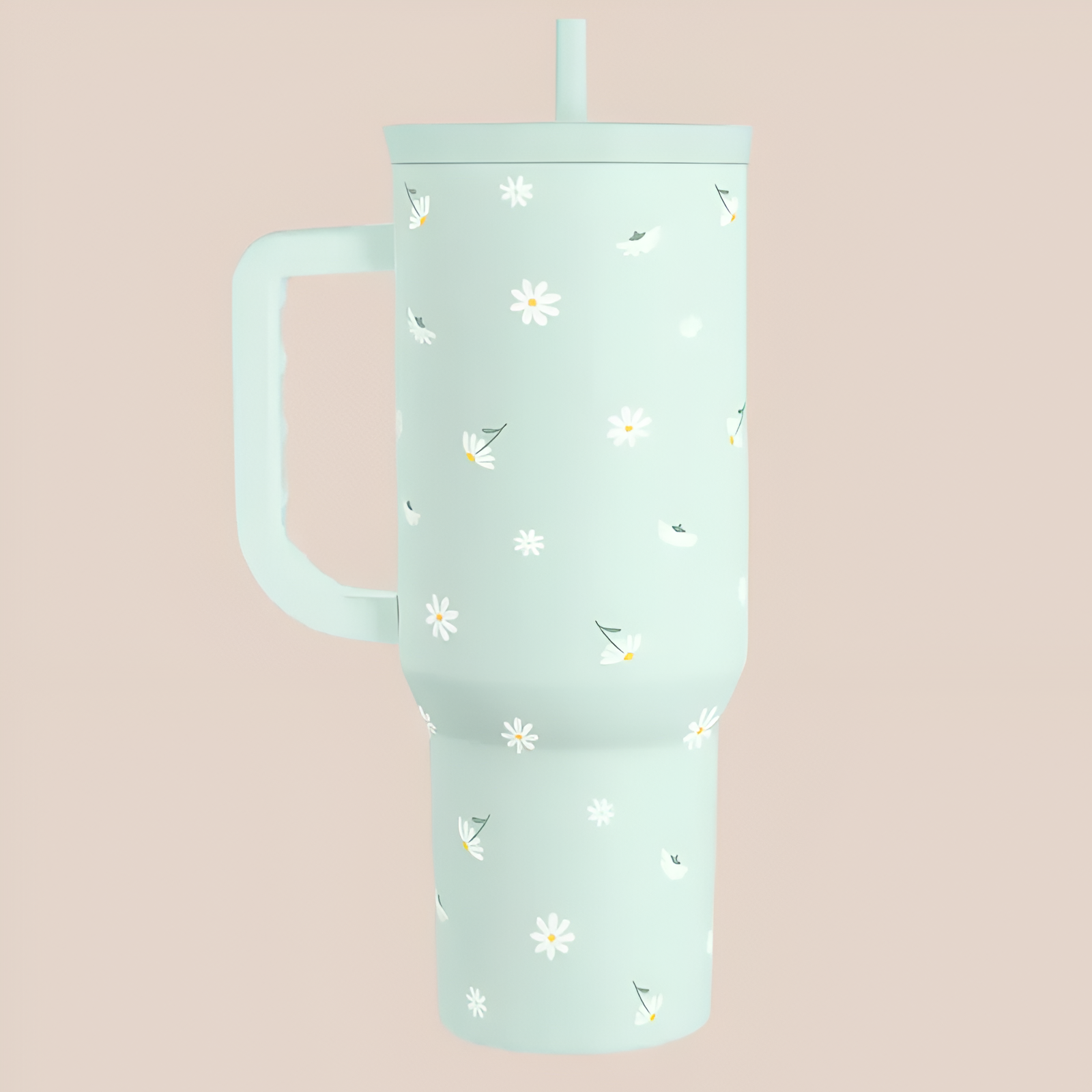  Tumbler with Handle & Straw, Easy-Clean, Cup Holder Friendly Base, Suitable for Outdoor Travel 