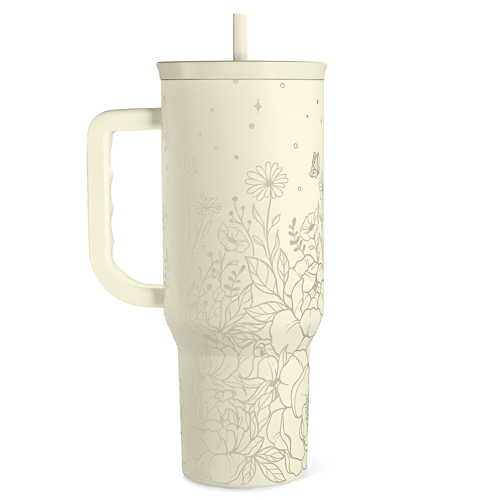 Tumbler with Handle & Straw, Easy-Clean, Cup Holder Friendly Base, Suitable for Outdoor Travel 