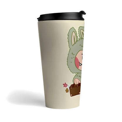 Labubu Green Office Worker Travel Mug