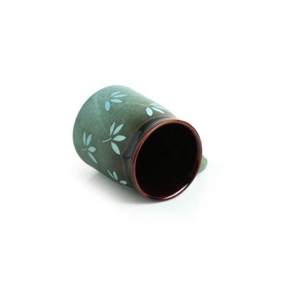 2 Set Leaf Pattern Ceramic Mugs - Handmade and Stylish-Mineral Mug