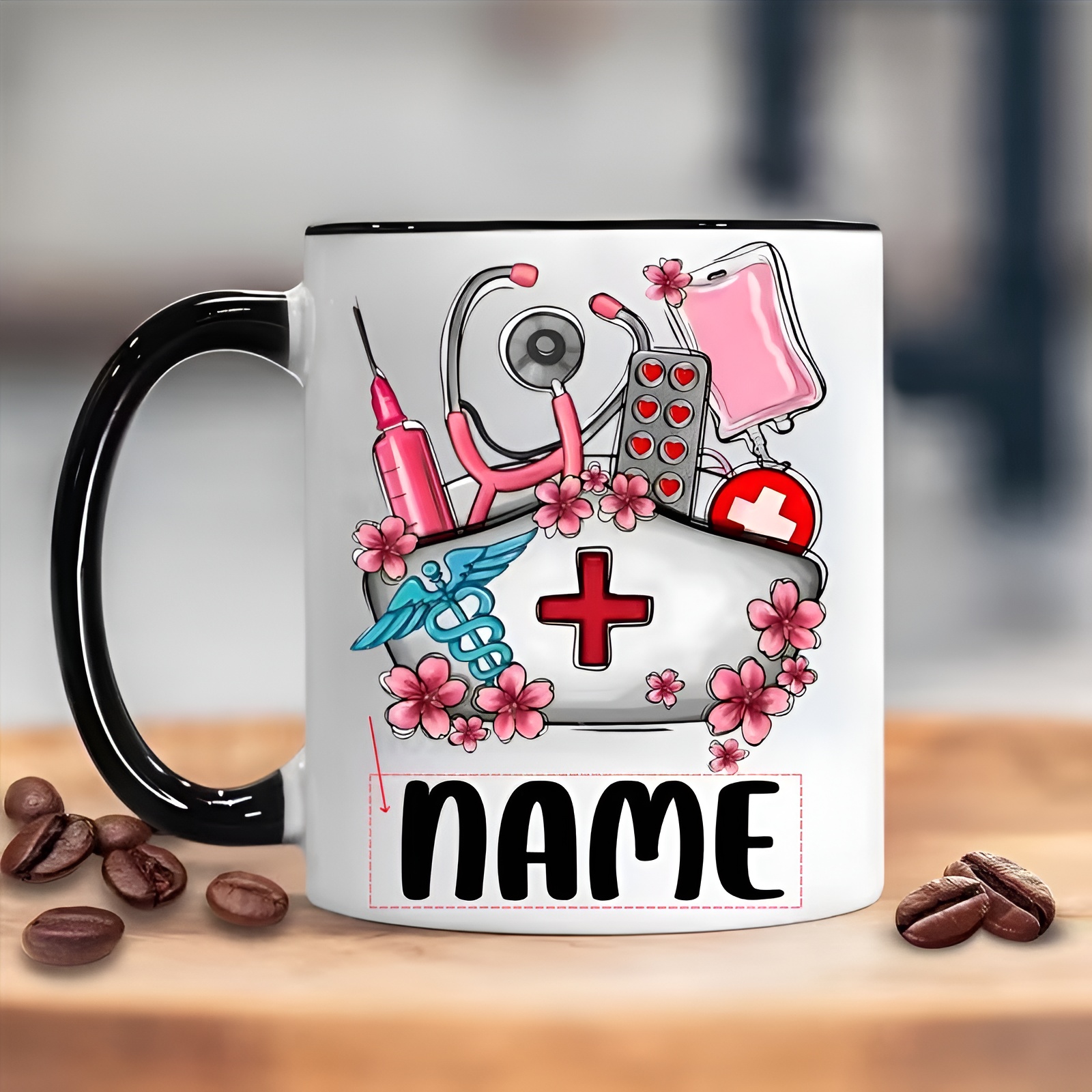 Double Sided Healthcare Themed Custom Coffee Mug