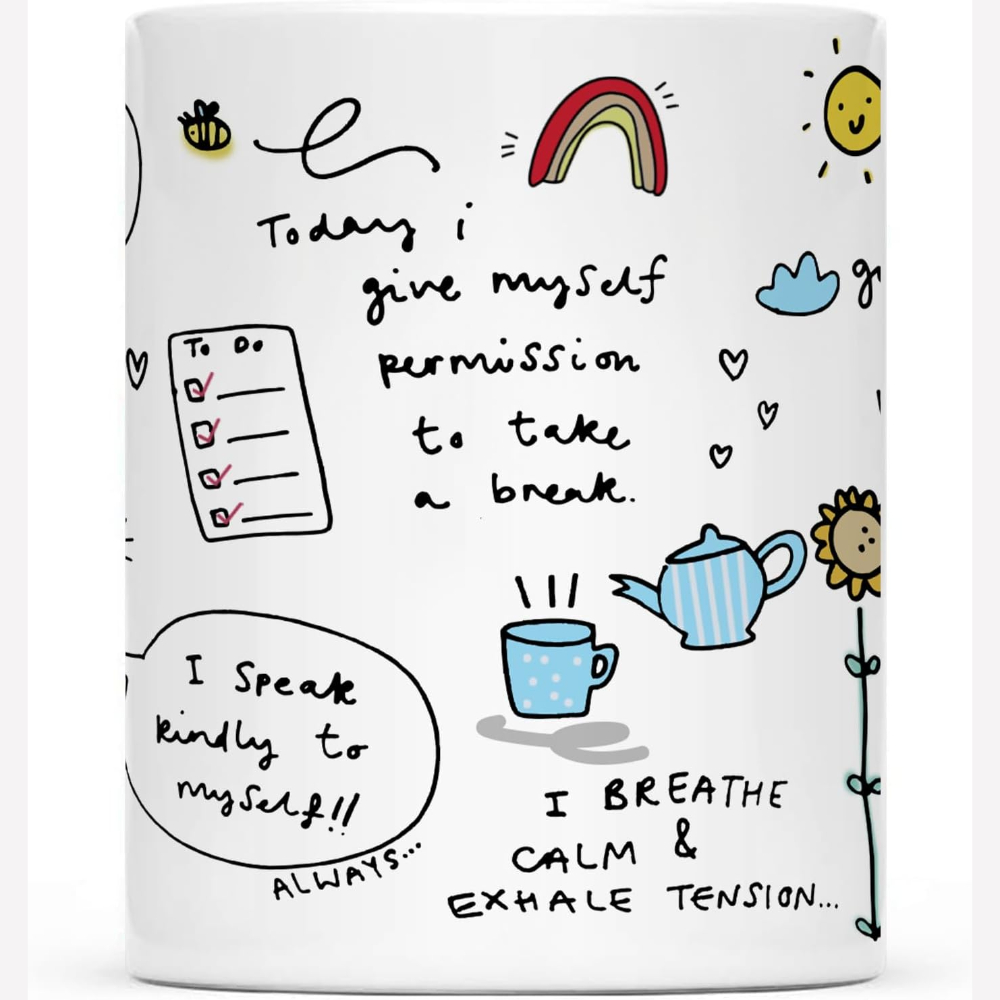 Moms Affirmations Pattern 11oz Ceramic Cup