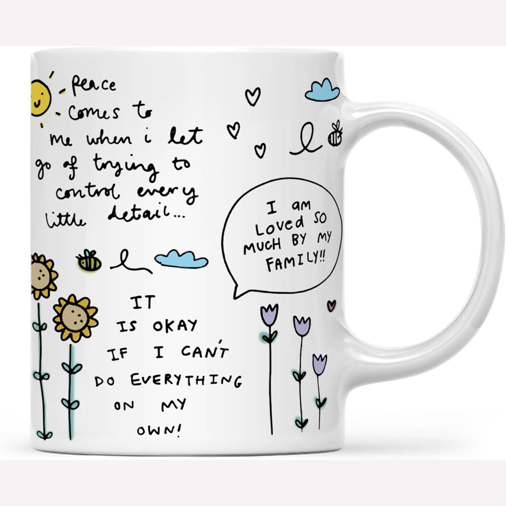 Moms Affirmations Pattern 11oz Ceramic Cup