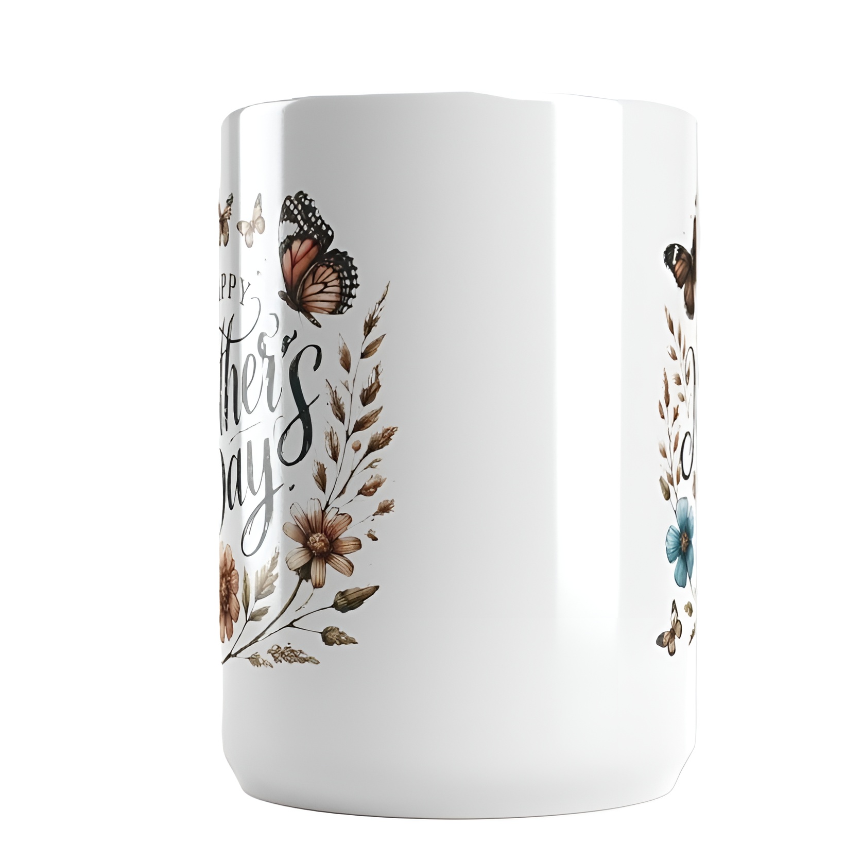 Mothers Day Butterfly Floral Print Ceramic Mug