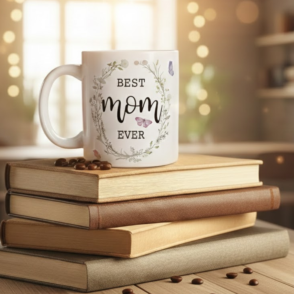 1 Piece 11Oz Ceramic Coffee Mug Best Mom Ever Floral Mothers Day Cup