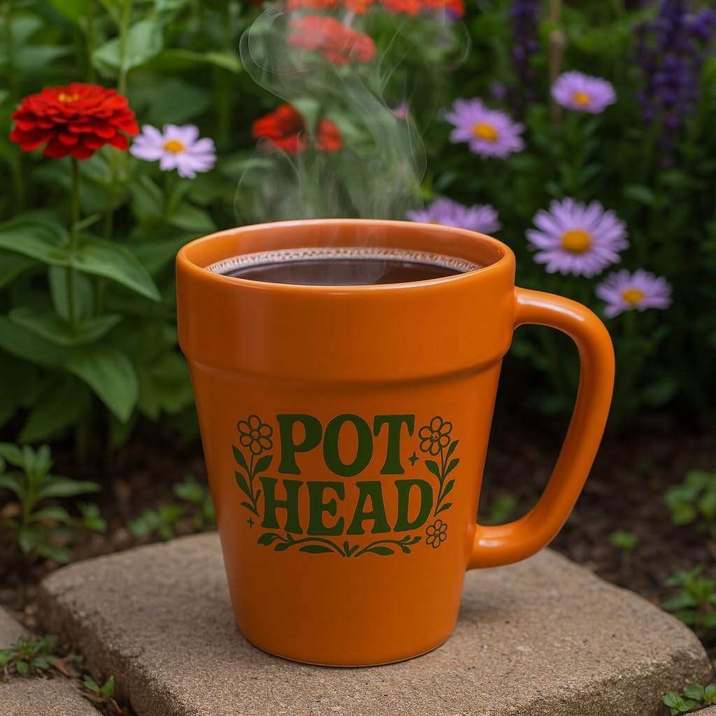 Flower Pot Gardening Coffee Mug 14oz Funny Plant Lover Cup