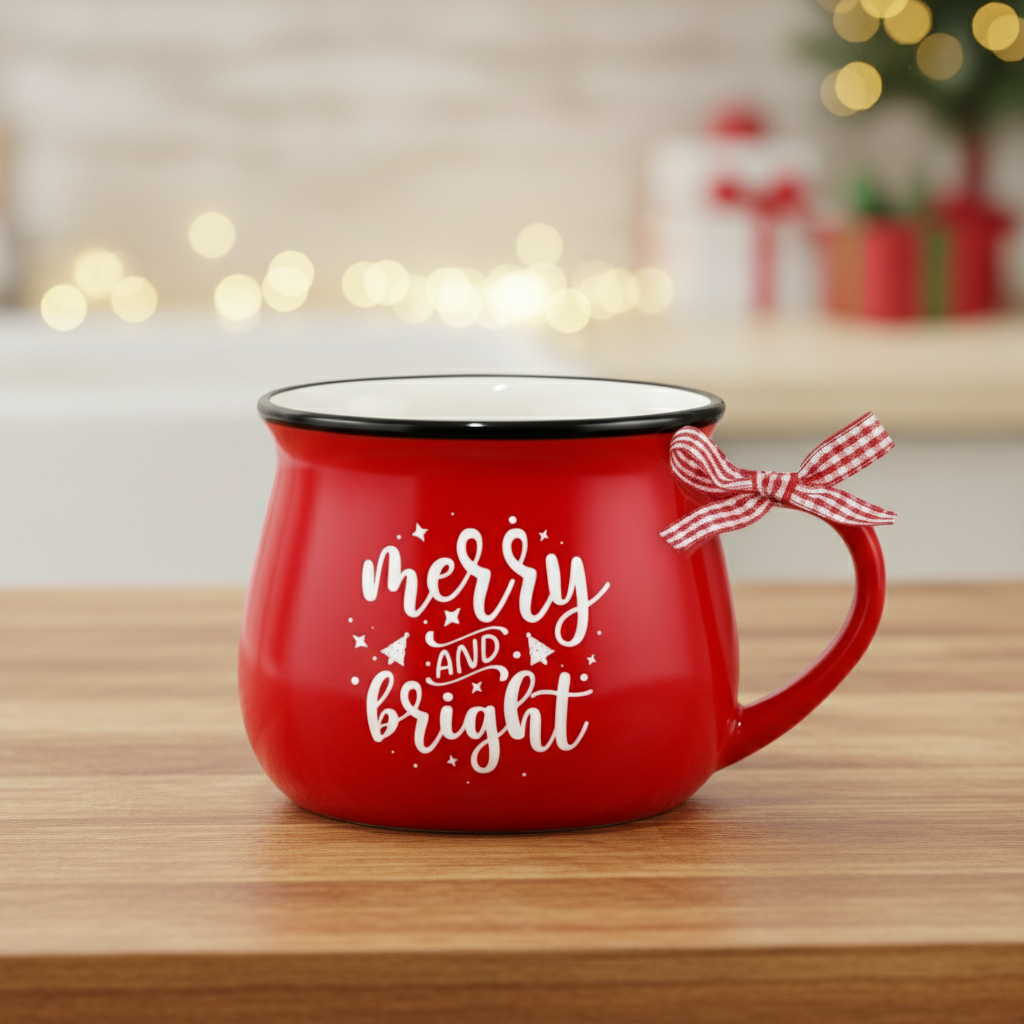 Pack Of 6 Holiday Cheer Ceramic Mug Gift Set