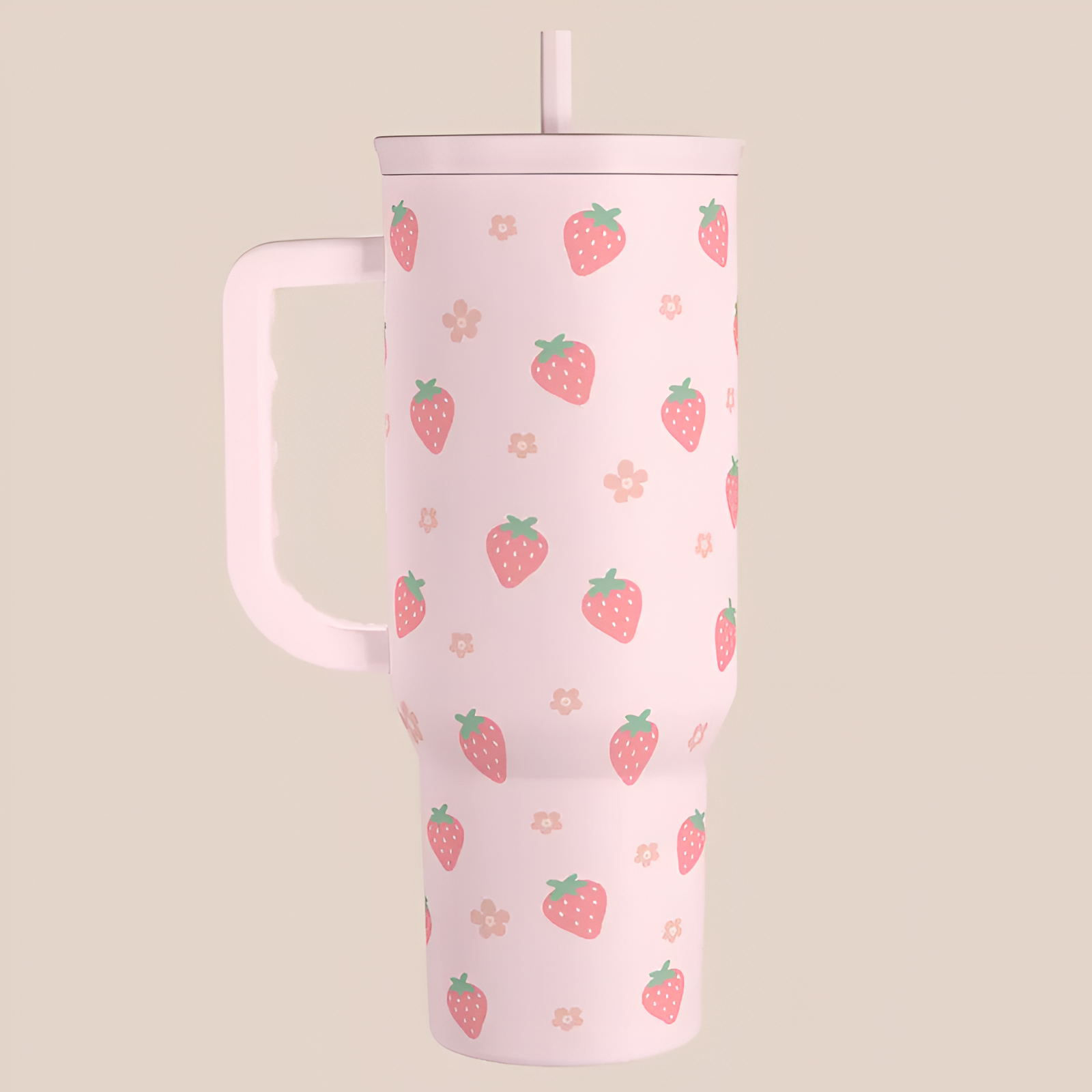  Tumbler with Handle & Straw, Easy-Clean, Cup Holder Friendly Base, Suitable for Outdoor Travel 