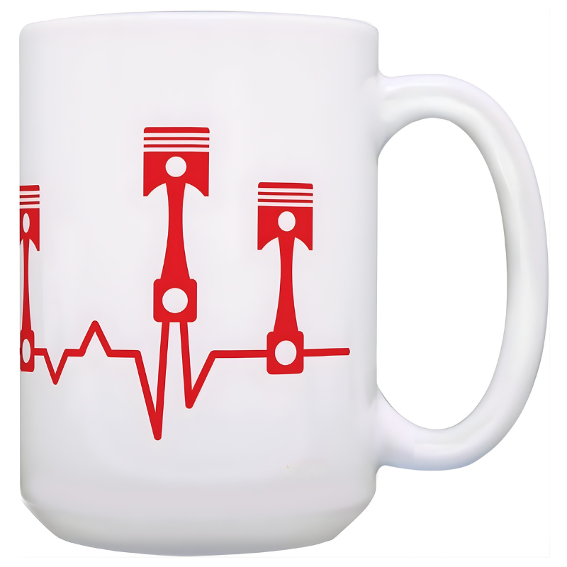 Piston Heartbeat Mechanic Printed Mug