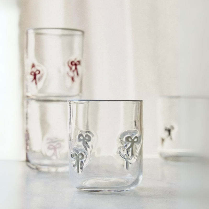 Clear Tumblers Bow Design-Mineral Mug
