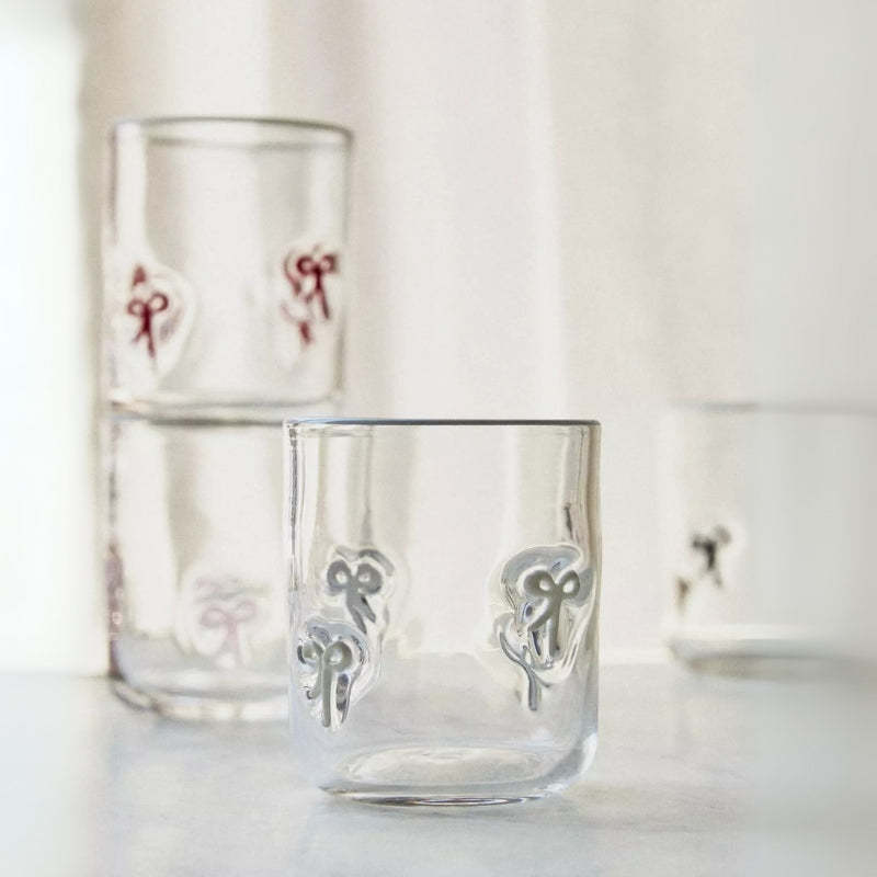 Clear Tumblers Bow Design-Mineral Mug
