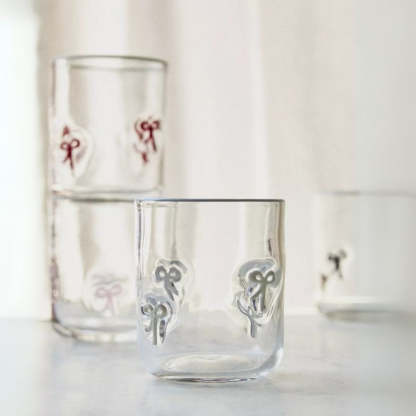 Clear Tumblers Bow Design-Mineral Mug