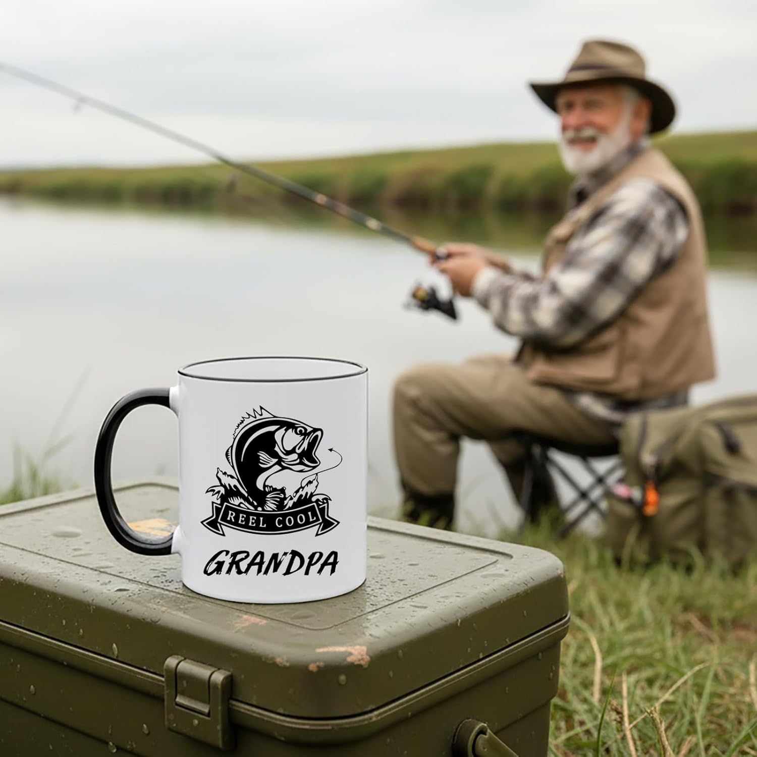 Gifts for Grandpa - Grandpa Fishing Mug from Grandchildren 11 OZ