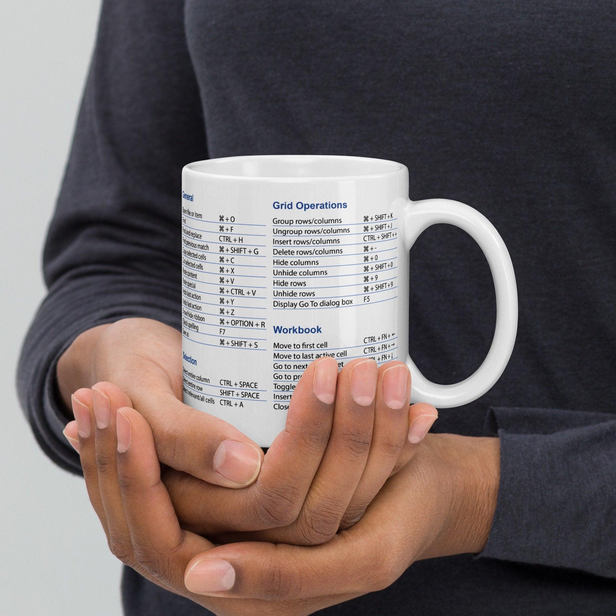 Shortcut Reference Mug – Functional With Excel Shortcuts - Mineral Mug