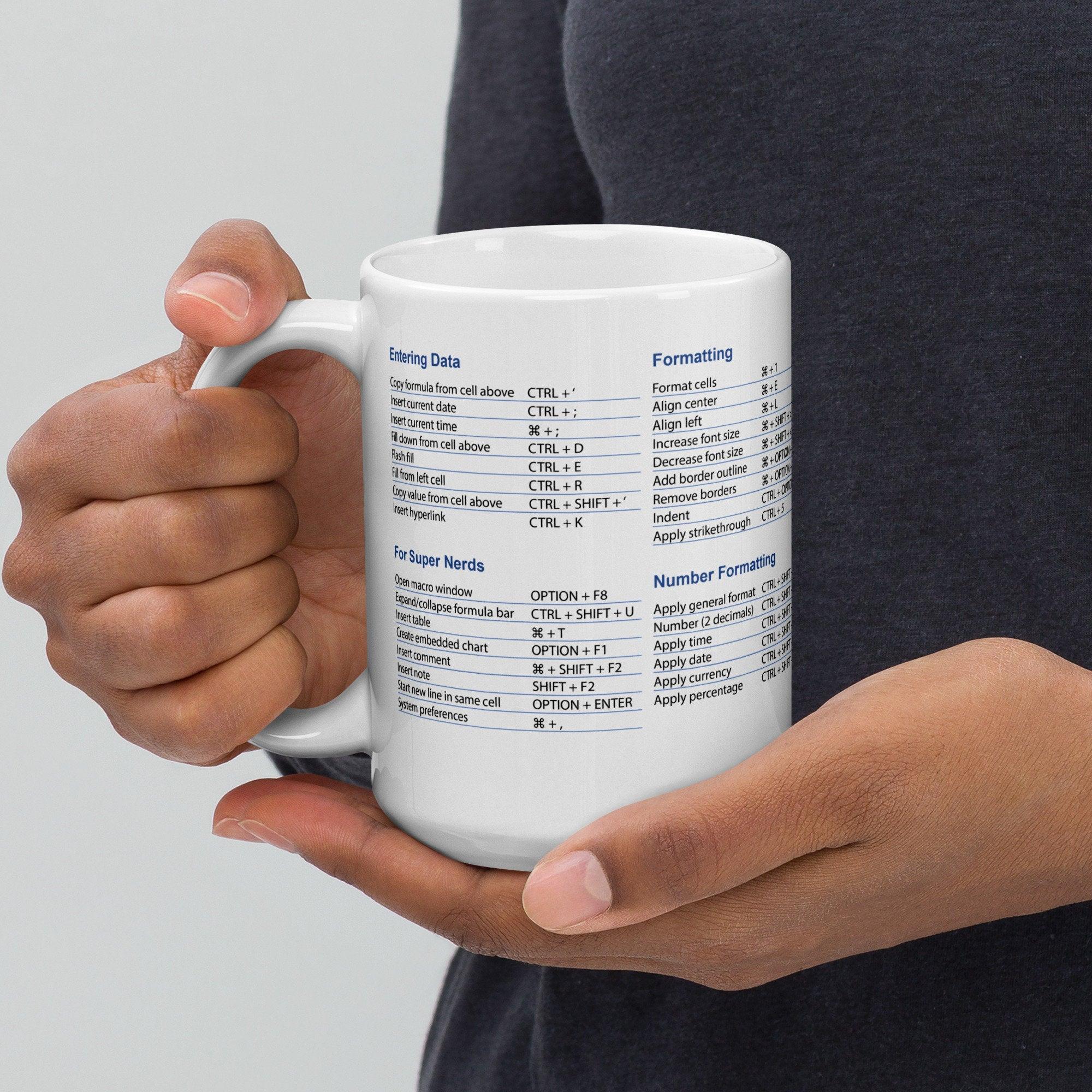 Shortcut Reference Mug – Functional With Excel Shortcuts-Mineral Mug