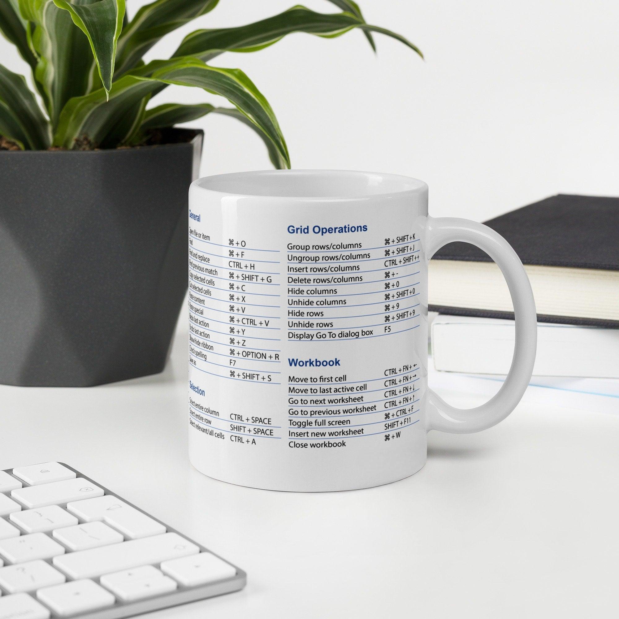 Shortcut Reference Mug – Functional With Excel Shortcuts - Mineral Mug