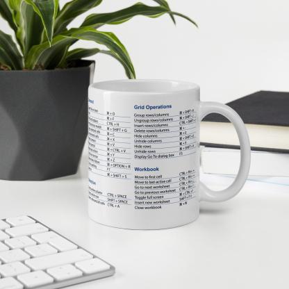 Shortcut Reference Mug – Functional With Excel Shortcuts - Mineral Mug