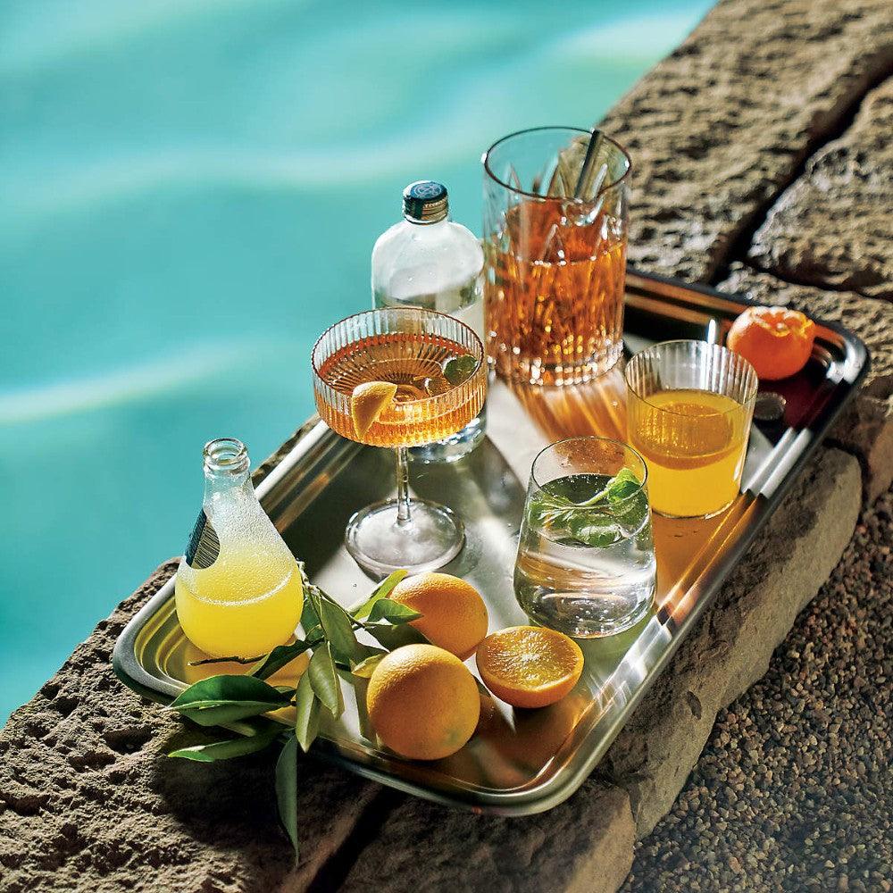 Textured Cocktail Glasses Set - Coupe Design with Optic Texture-Mineral Mug