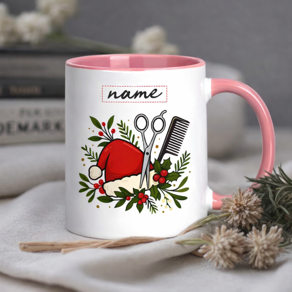 1pc 11oz Custom Name Ceramic Coffee Mug, Personalized Hairdressing 